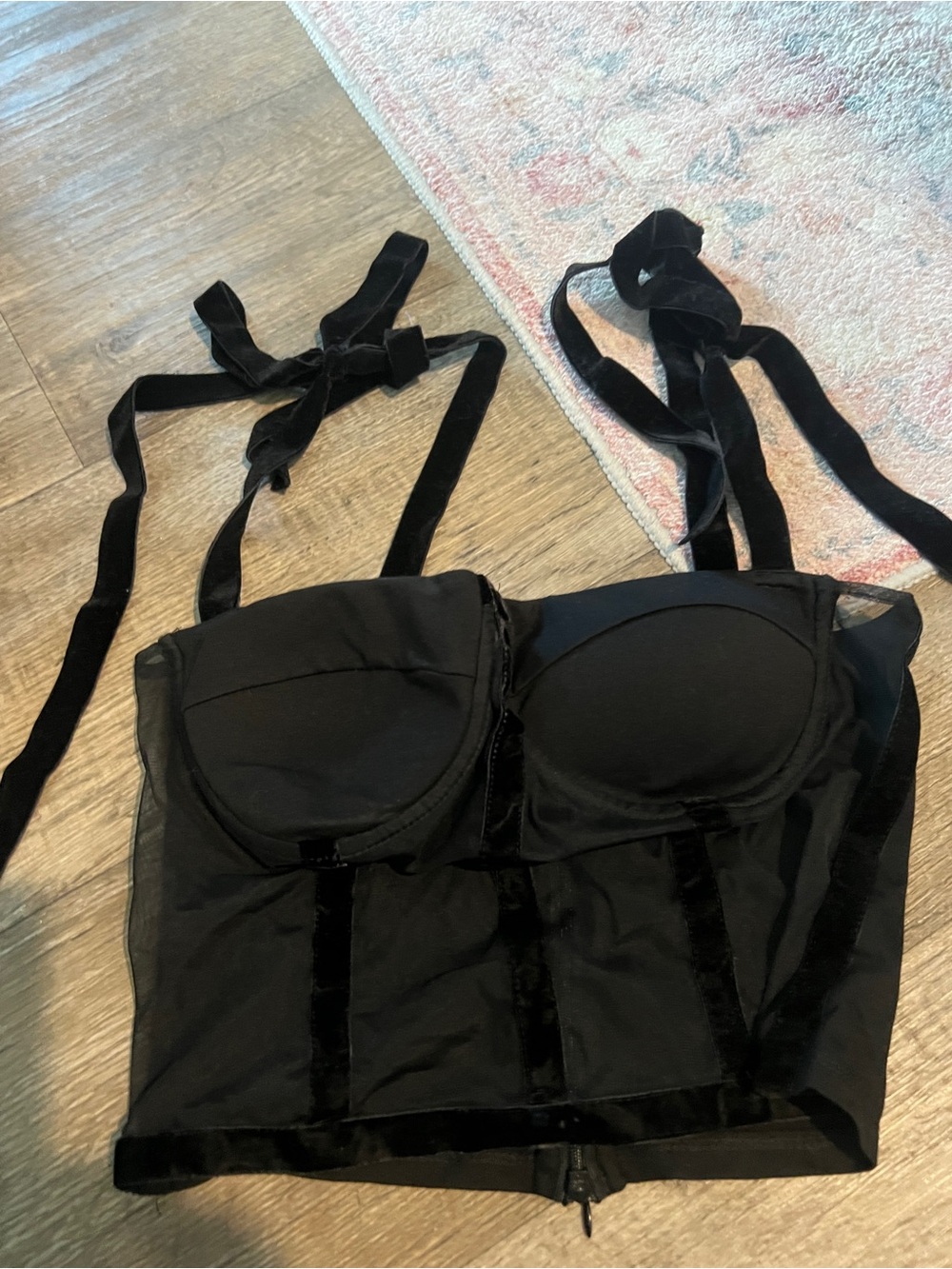 Commense Black Strap Tie Bustier Top - Picture 5 of 12